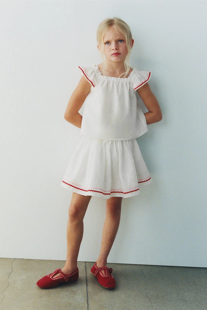 JUPE-SHORT EN LIN ONDULINE
