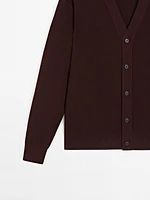 Cardigan texturé 100 % coton
