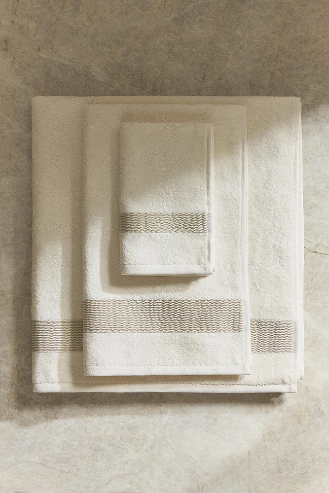 SERVIETTE DE BAIN BORDURE TEXTURE