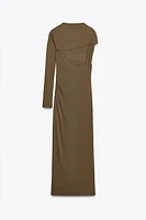 ASYMMETRIC DRAPED MAXI DRESS