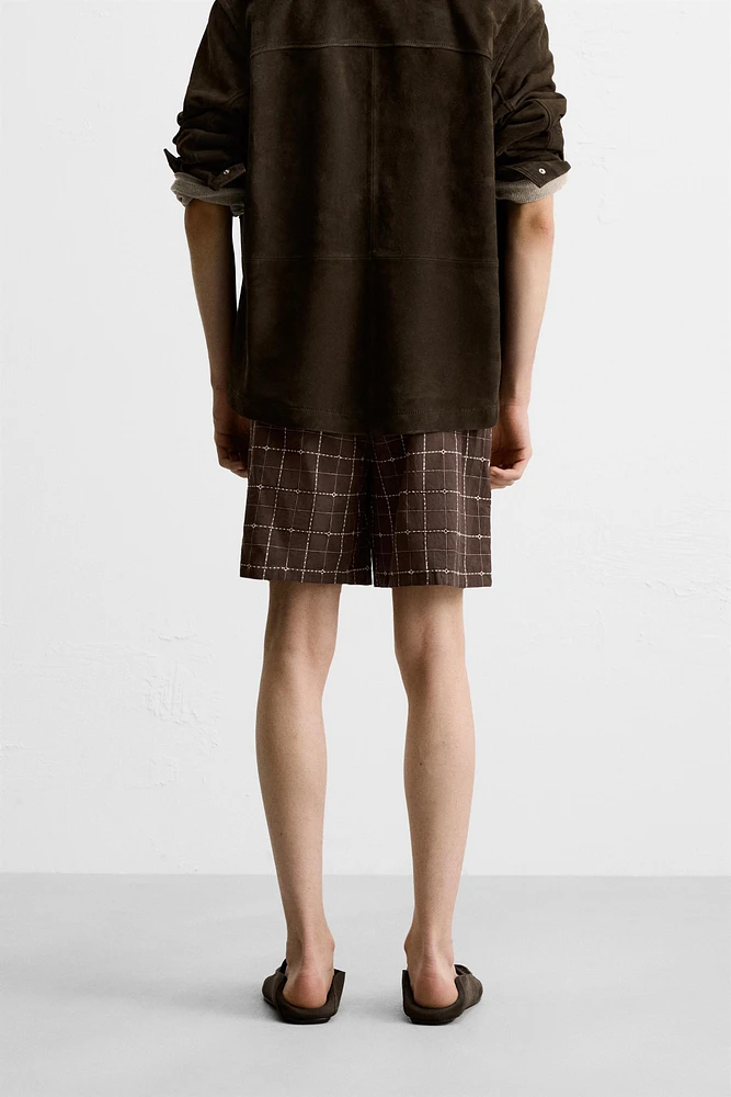 CHECKED JACQUARD SHORTS