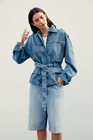BELTED TRF DENIM JACKET