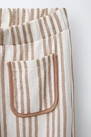 STRIPED PANTS WITH PIPED POCKETS