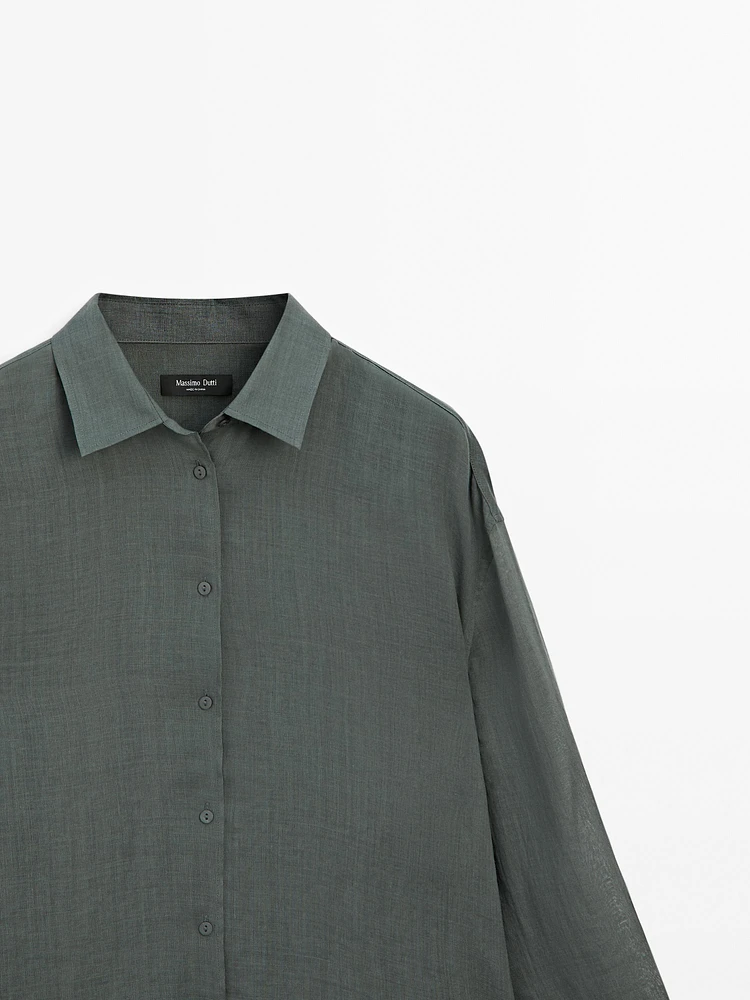 Flowing ramie blend shirt