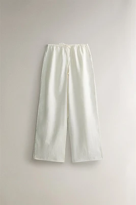 LINEN PANTS WITH TOPSTITCHING