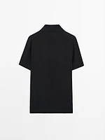 Short sleeve jacquard knit polo shirt