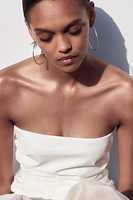 COMBINATION STRAPLESS MIDI DRESS
