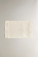 SET OF MINI CRIB SHEETS WITH EMBROIDERED MICE