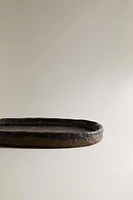 TEXTURED CERAMIC BATHROOM SOAP DISH