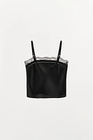 SATIN LACE ENTREDEUX TOP