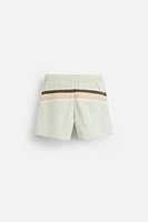 MAILLOT DE BAIN MI-LONG BANDES CONTRASTÉES