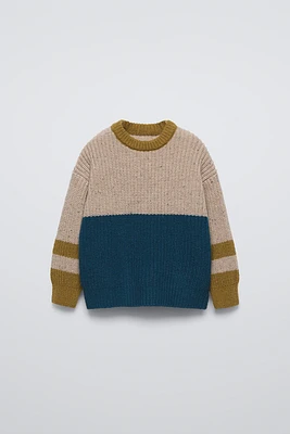 COMBINATION KNIT SWEATER
