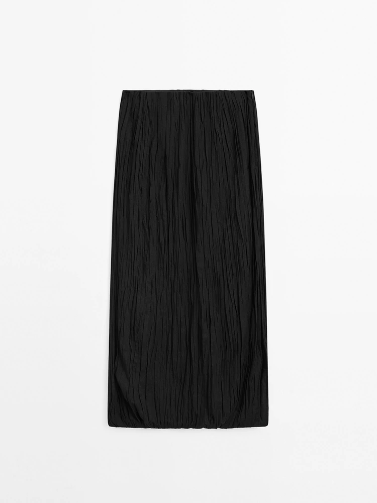Pleated midi skirt
