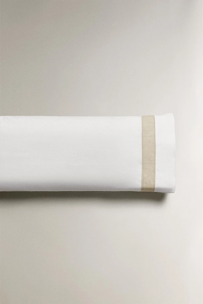 PILLOWCASE WITH LINEN BORDER