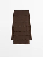 Midi skirt with ruffle detail