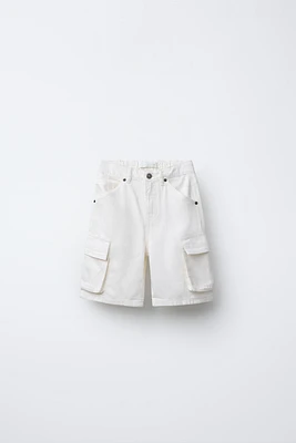 DENIM JORTS WITH POCKETS
