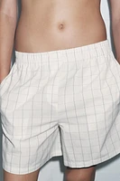 CHECKED COTTON SHORTS