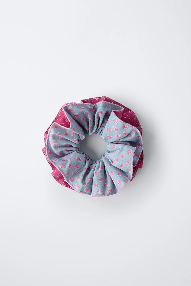 LARGE DOUBLE FLORAL HAIR TIE