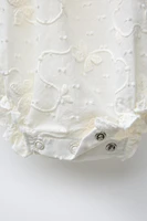 EMBROIDERED BUTTERFLY ROMPER