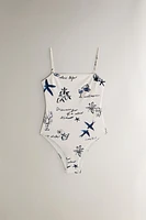 PRINTED BEACH SWIMSUIT