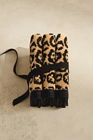 PACK OF LEOPARD PRINT VELOUR HAND TOWELS (PACK OF 3)