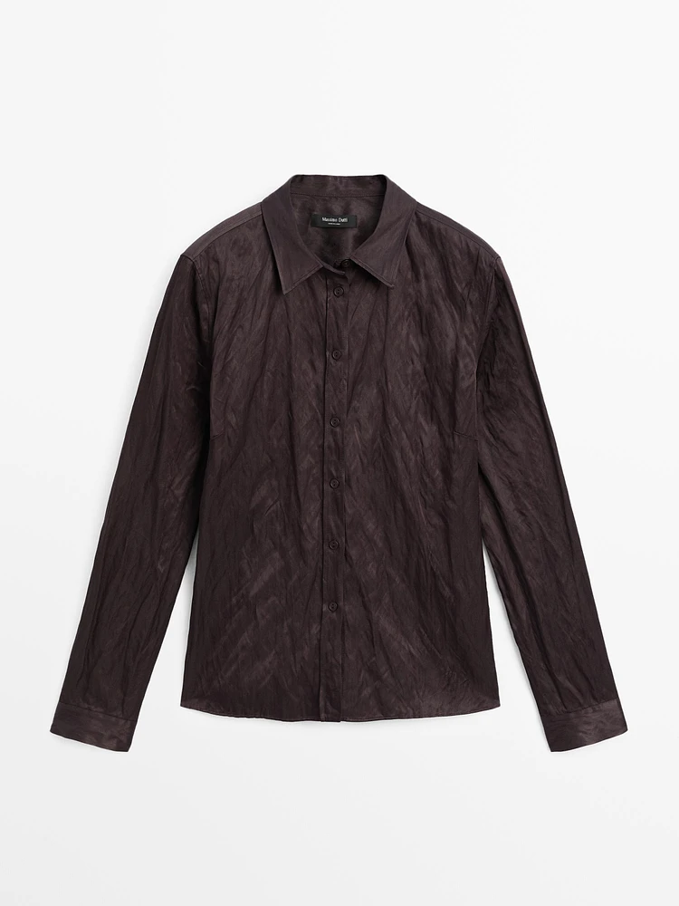 Textured cotton blend shirt