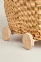 PANIER CHARIOT ENFANT ROTIN