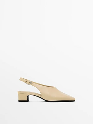 High-heel slingback shoes