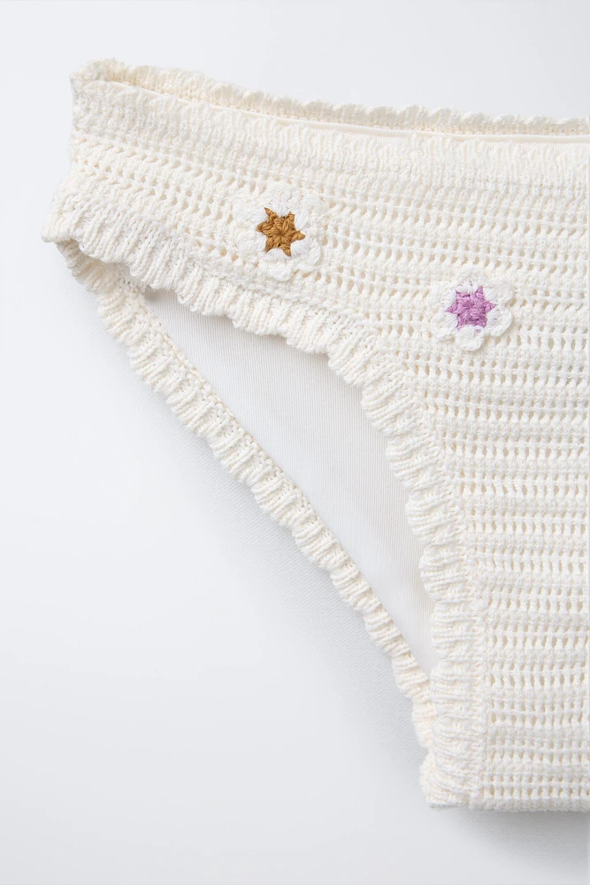 6-14 ANS/ BIKINI CROCHET FLEURS