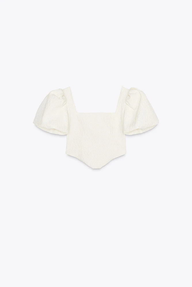 TOP STYLE CORSET TEXTURÉ À VOLUME