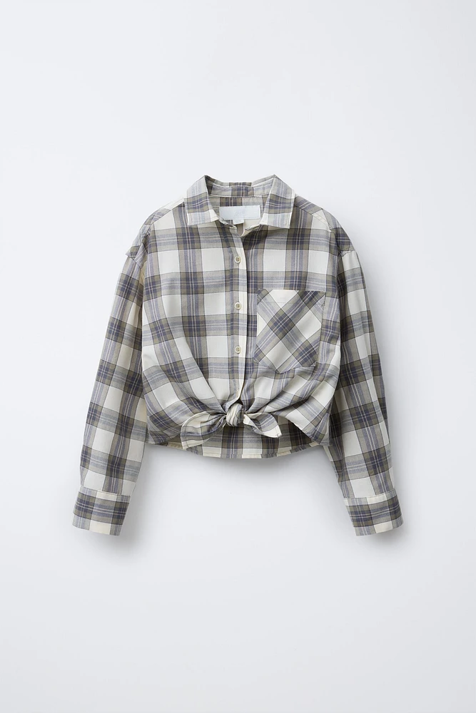 CHEMISE À CARREAUX NOUER