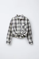 CHEMISE À CARREAUX NOUER