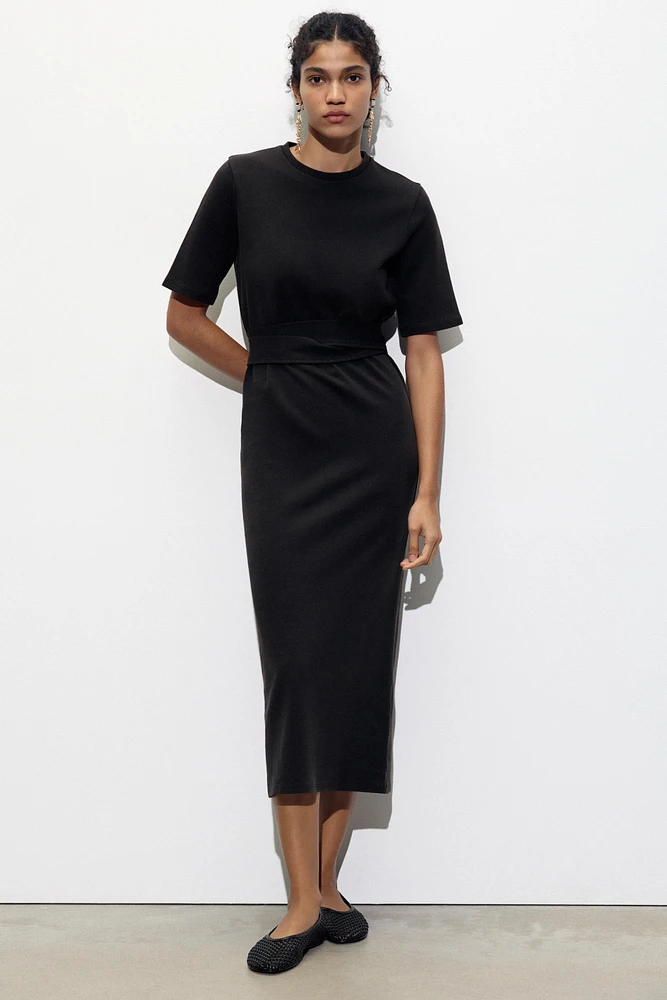 BELTED INTERLOCK DRESS