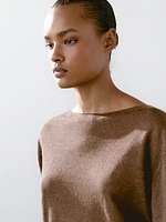 100% linen boat neck sweater