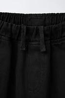 TWILL BARREL PANTS WITH POCKETS
