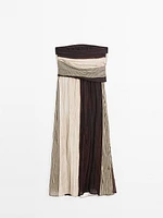 Strapless dress with gathered detail