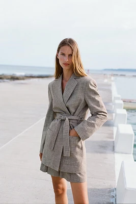 VESTE OVERSIZE AVEC CEINTURE
