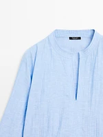 Blouse lin coutures apparentes