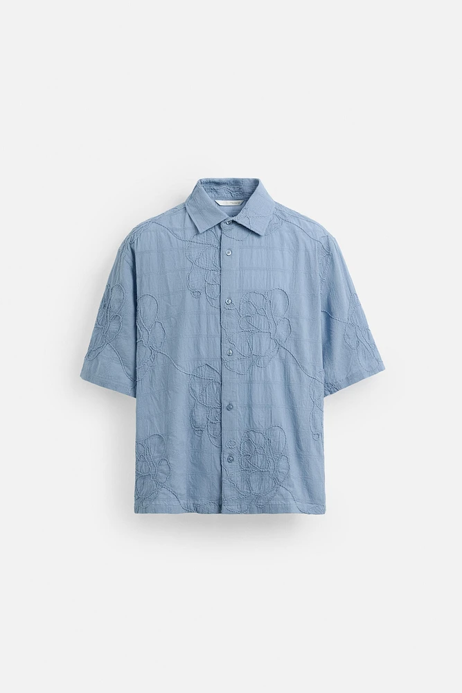 CHEMISE EN JACQUARD BRODÉE