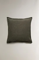 WASHED-EFFECT LINEN PILLOW SHAM FOR QUILT