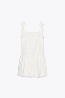 SMOCKED AND PLEATED SHORT DRESS