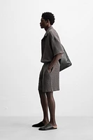IRREGULAR TEXTURED BERMUDA SHORTS