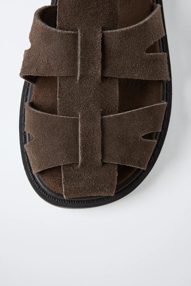 SUEDE FISHERMAN SANDALS