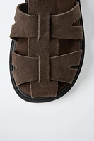 SUEDE FISHERMAN SANDALS