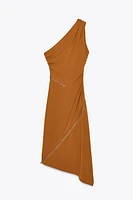 ASYMMETRIC ZIPPER DRESS