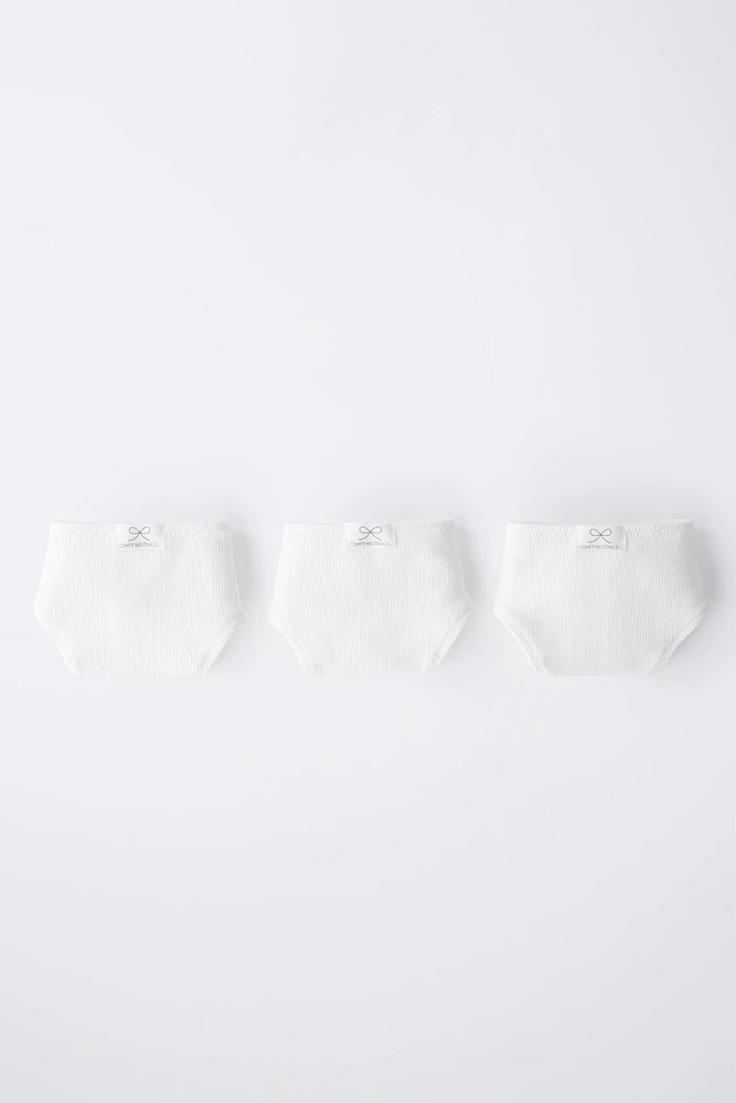 AGES 2-6/ THREE-PACK OF RIBBED BRIEFS WITH LABEL