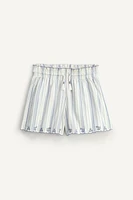 LIMITED EDITION STRIPED EMBROIDERED SHORTS