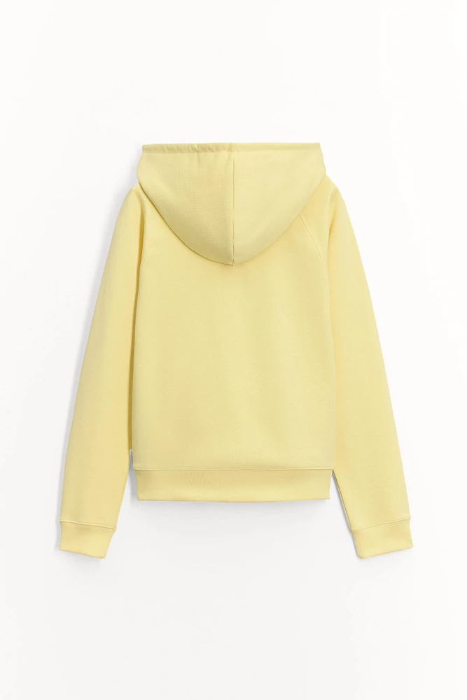 TEXT PRINT HOODED SWEATSHIRT