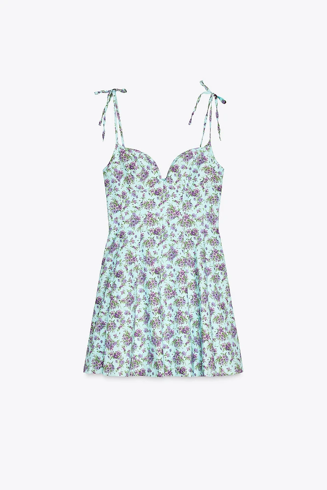 FLORAL POPLIN DRESS