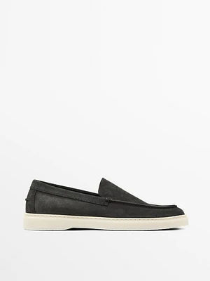 Mocassins croûte de cuir